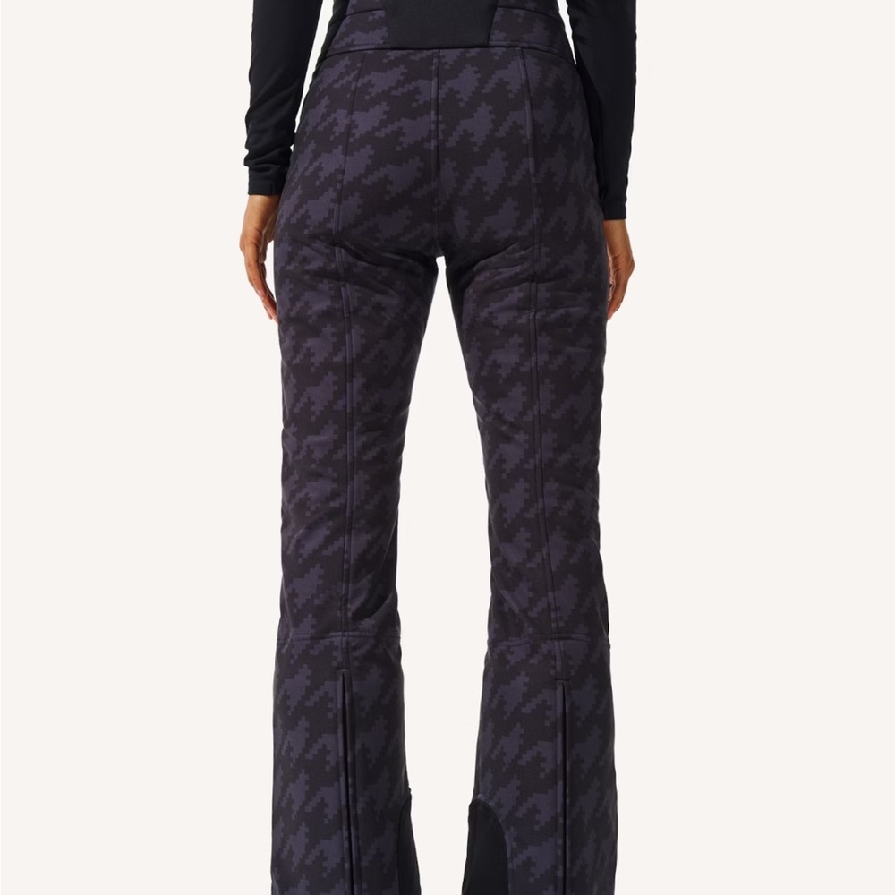 Perfect Moment Houndstooth High Waist Aurora Flare Ski Pant Black - Picture 2 of 5